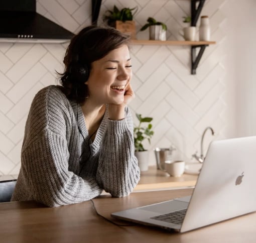 Woman on a videocall